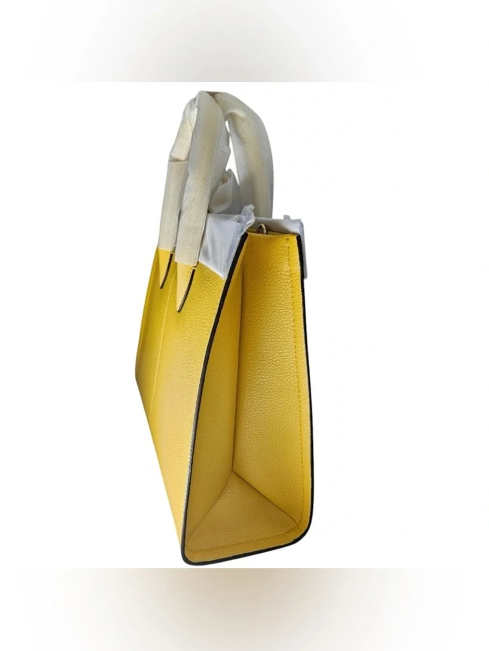 Michael Kors Yellow Leather Tote with Logo Strap and Charm - Picture 6 of 10
